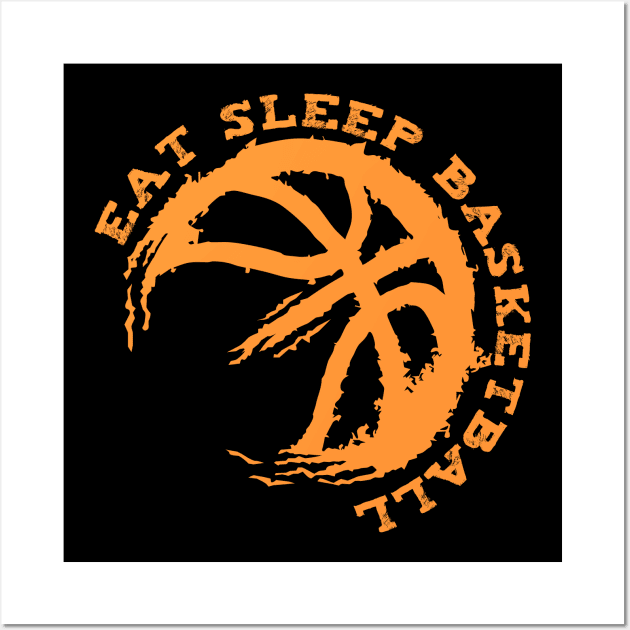 Eat Sleep Basketball Repeat Wall Art by Shirtbubble